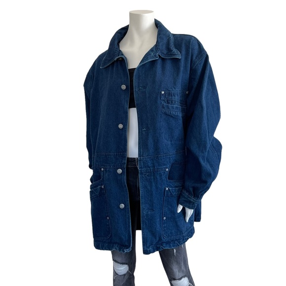 Oversized Vintage Chore Denim Barn Western Jean Jacket - Picture 2 of 10